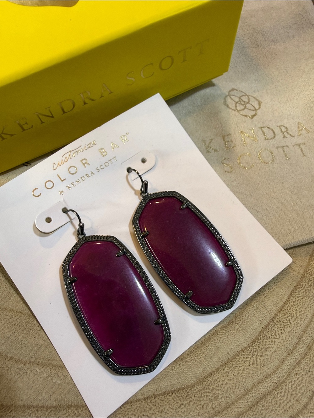 Kendra Scott Danielle Dark Purple Jade Earrings